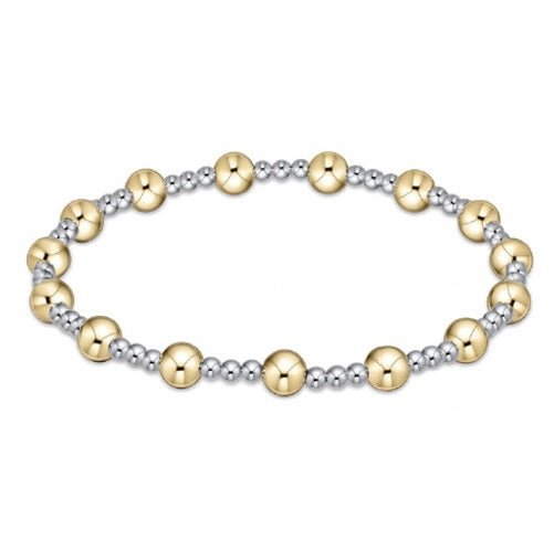 extends-Classic Sincerity-Mixed Metal Pattern Bead Bracelet - Gaines Jewelers