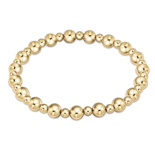 extends-gold classic grateful pattern bead bracelet - Gaines Jewelers