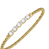 Flex Cuff Bracelet closed top with 5 pearls - Gaines Jewelers