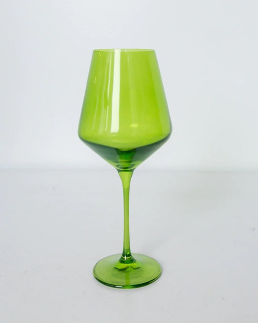 Forest Green Wine Stemware - Estelle Colored Glass - Gaines Jewelers