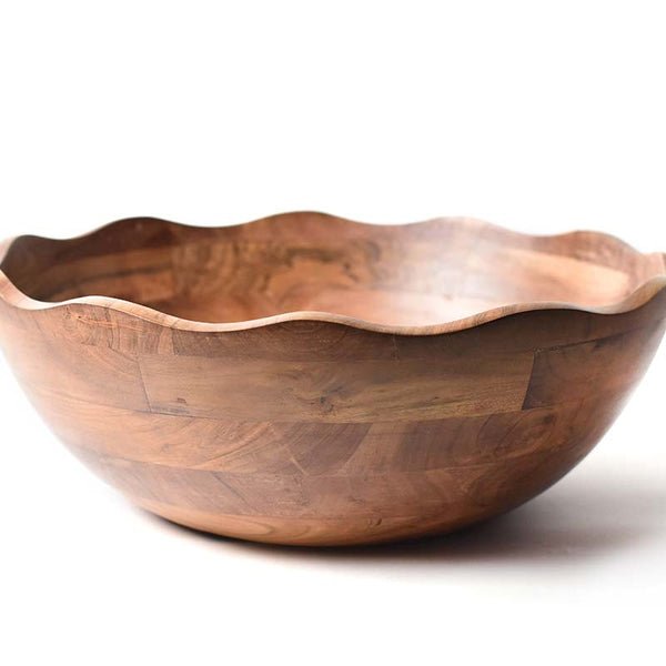 Fundamental Wood Large Ruffle Salad Bowl - Gaines Jewelers