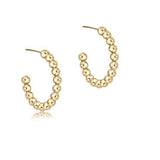 Gold 4mm Beaded Classic Post Hoop - Gaines Jewelers