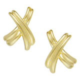 Gold Texas X's Ribbon Earring - Gaines Jewelers
