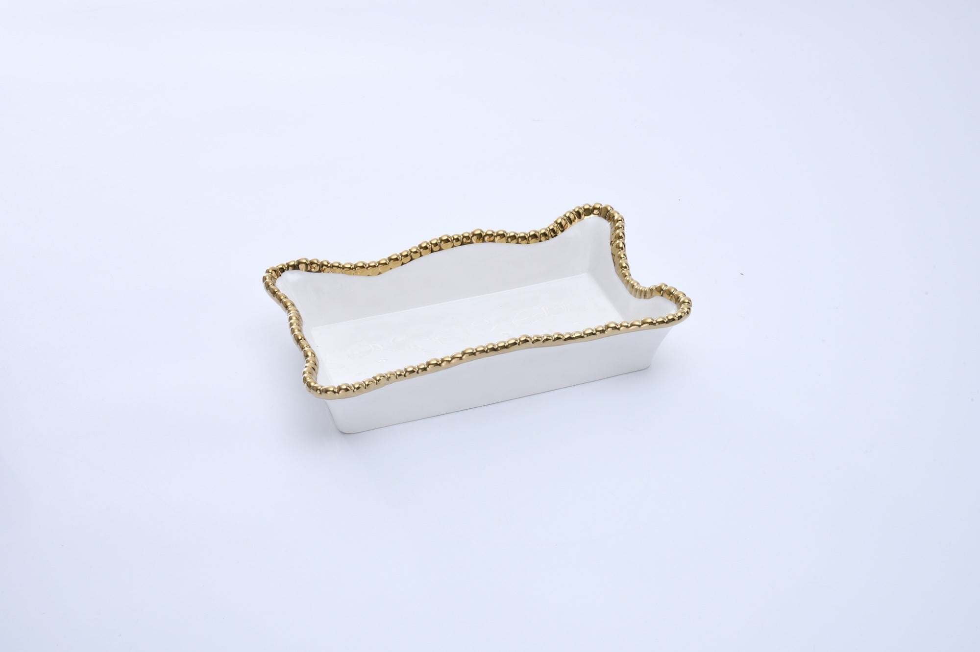 Gold Trim-Dinner Napkin/Guest Towel Holder-Golden Salerno - Gaines Jewelers