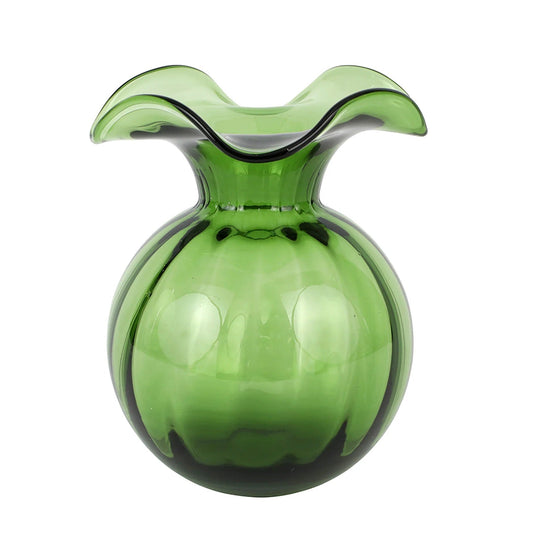 Hibiscus Dark Green Medium Fluted Vase - Gaines Jewelers
