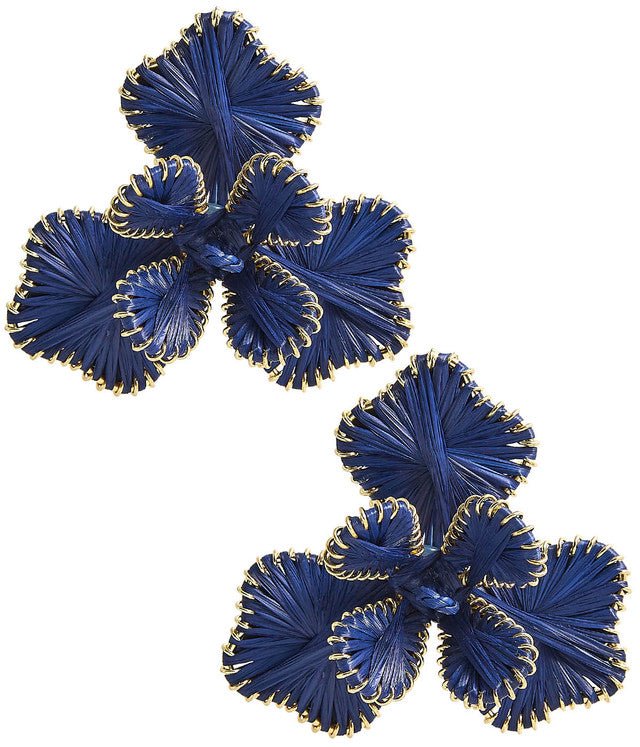 Kaia Raffia Flower Earrings - Gaines Jewelers