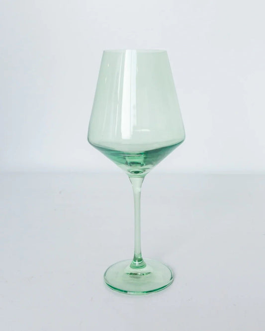 Mint Wine Stemware - Estelle Colored Glass - Gaines Jewelers