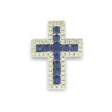 Necklace- 14K White Gold Sapphire and Diamond Pendant Necklace - Gaines Jewelers