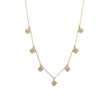 Necklace diamond cloverleaf dangles 14kt yellow gold - Gaines Jewelers