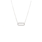 Necklace diamond rectangle 30=.30ct 14kt white gold - Gaines Jewelers