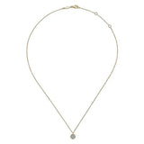 Necklace octagonal diamond cluster 14kt yellow gold - Gaines Jewelers