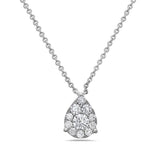 Necklace pear-shaped diamond drop on white gold chain - Gaines Jewelers