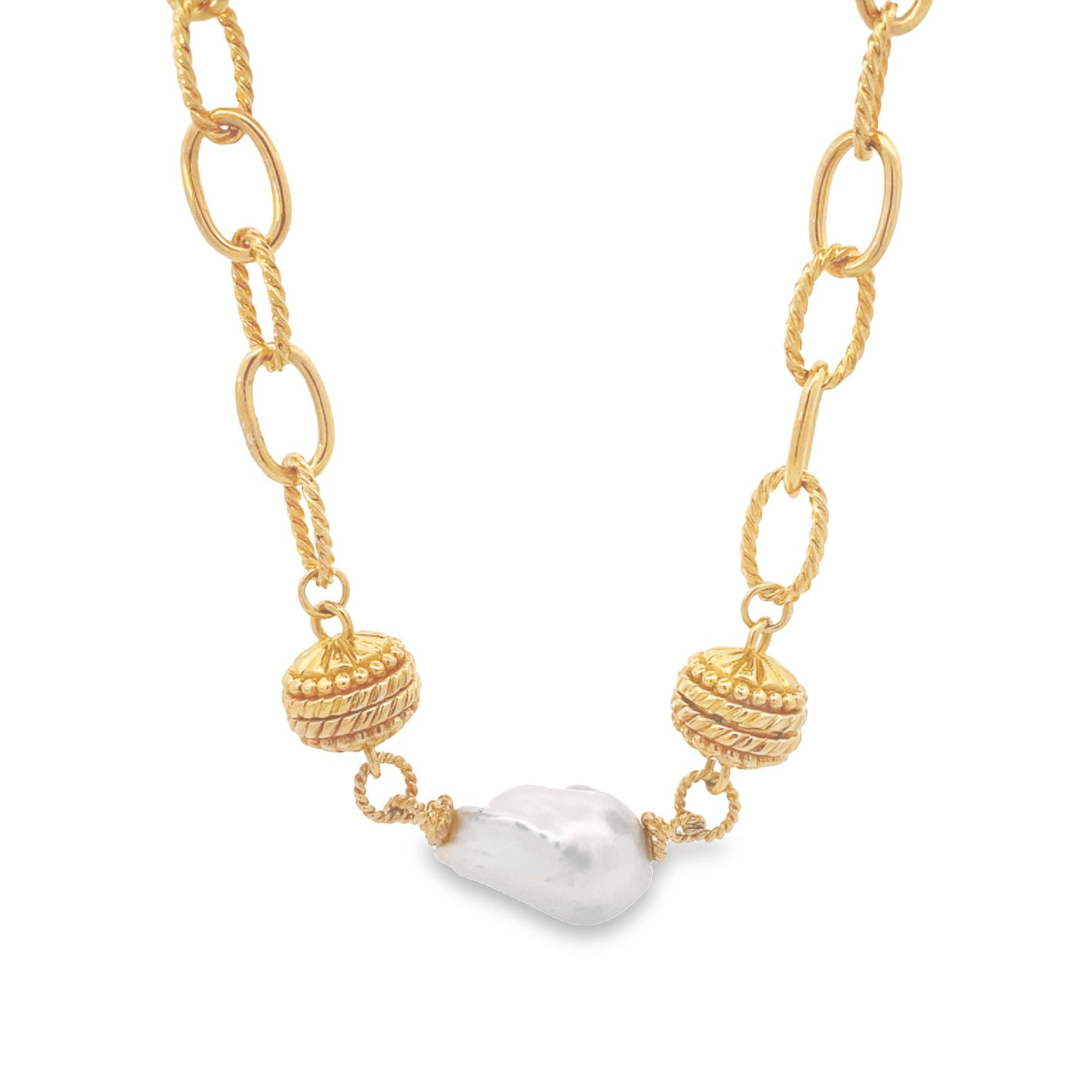 Necklace Pendant -Baroque Pearl set in Forever Gold - Gaines Jewelers