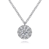 Necklace pendant diamond large cluster tw=.52ct 14kt wg - Gaines Jewelers