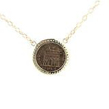 Necklace textured chain with ancient coin - Gaines Jewelers