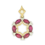 pendant ruby and diamond circle 14kt yellow gold - Gaines Jewelers