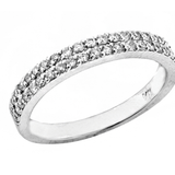 Ring-14k White Gold Diamond Double Band - Gaines Jewelers
