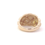 Ring- 14k Yellow Gold Wide Quilted Dome Ring - Gaines Jewelers