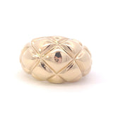 Ring- 14k Yellow Gold Wide Quilted Dome Ring - Gaines Jewelers