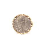 Ring- 14kt Genuine Roman Silver Severus Coin Ring - Gaines Jewelers