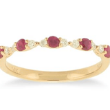 Ring- 14kt yellow gold ruby and diamond ring - Gaines Jewelers