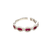 Ring- 18kt wg Ruby Diamond 5 Sections - Gaines Jewelers