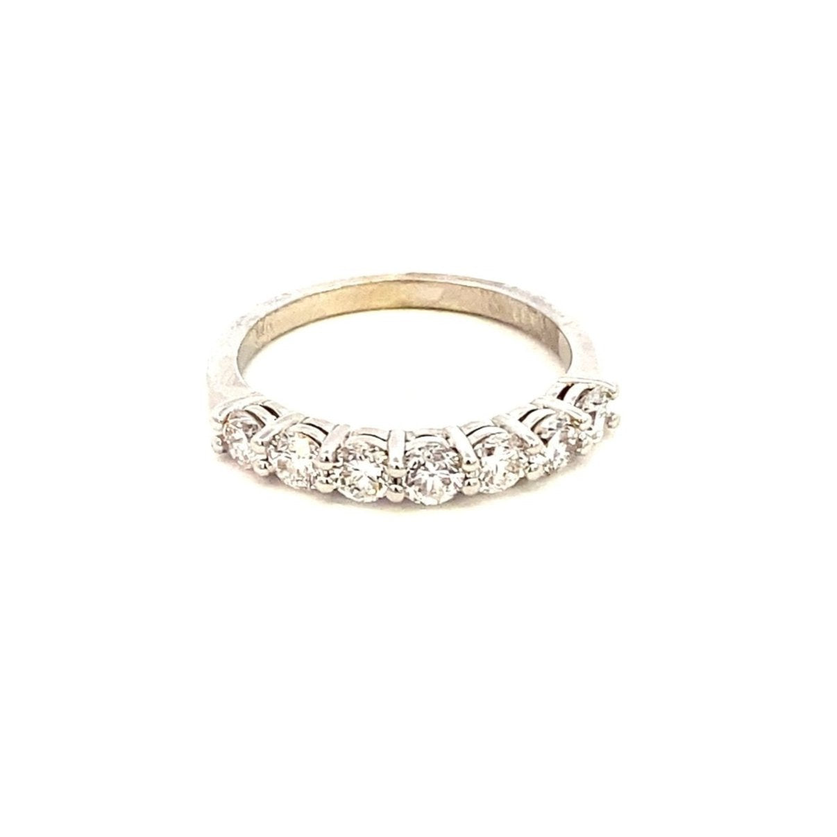 Ring 7 lab diamonds=1.26ct prong set 14kt white gold - Gaines Jewelers