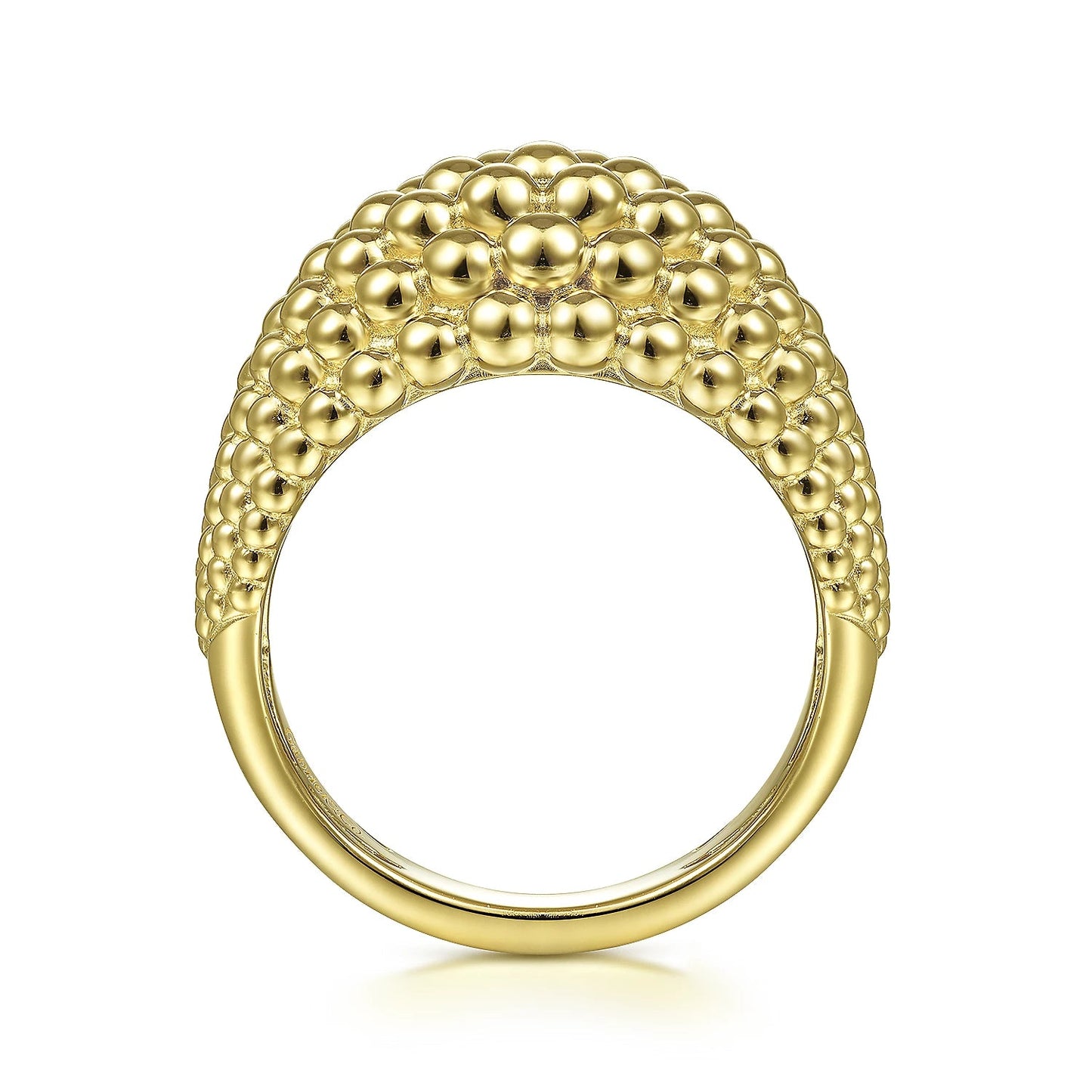Ring- beaded dome 14k yellow gold - Gaines Jewelers