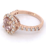 Ring-Cushion Cut Morganite with Diamond Halo - Gaines Jewelers