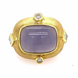 Ring- Dark blue chal ring w/dia - Gaines Jewelers