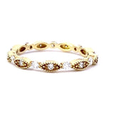 Ring Diamond Eternity Stackable Band Mill Grain Patterned - Gaines Jewelers