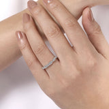 Ring diamond twist band 14kt white gold - Gaines Jewelers