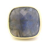 Ring-labradorite large cushion bezel - Gaines Jewelers