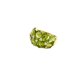 Ring peridot diamond dome 14kt yellow gold - Gaines Jewelers