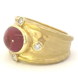 Ring Pink tourmaline diamond wide shank ring - Gaines Jewelers