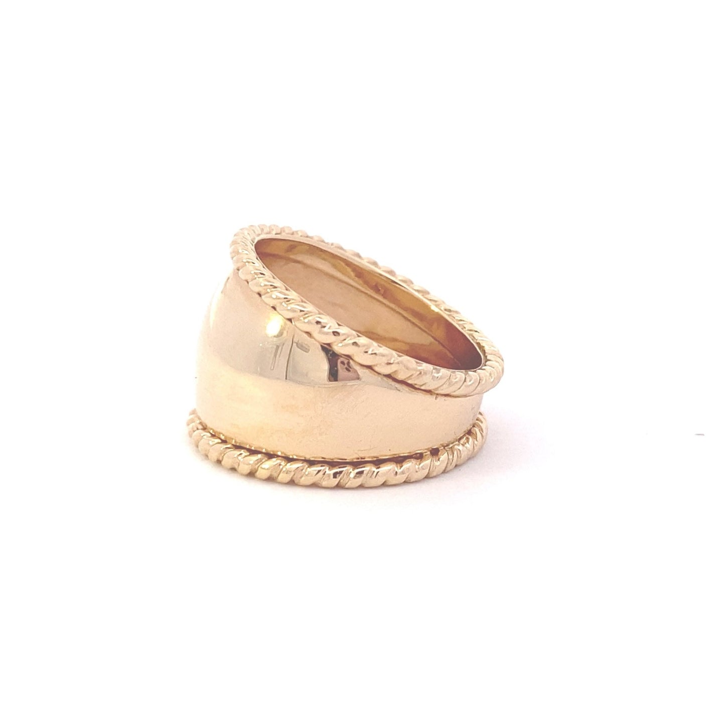 Ring-Wide Dome with braid borders - Gaines Jewelers