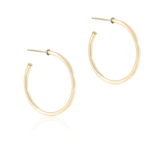 Round 2mm Gold Post Hoop - Smooth - Gaines Jewelers