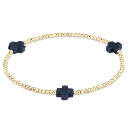 Signature Cross Gold Pattern 2mm Bead Bracelet - Gaines Jewelers
