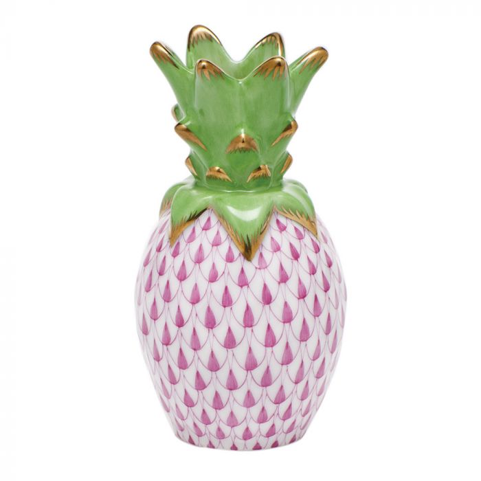 SMALL PINEAPPLE FIGURINE - RASPBERRY - Gaines Jewelers