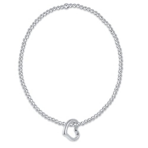 Sterling Love Charm Classic 2mm Bracelet - Gaines Jewelers