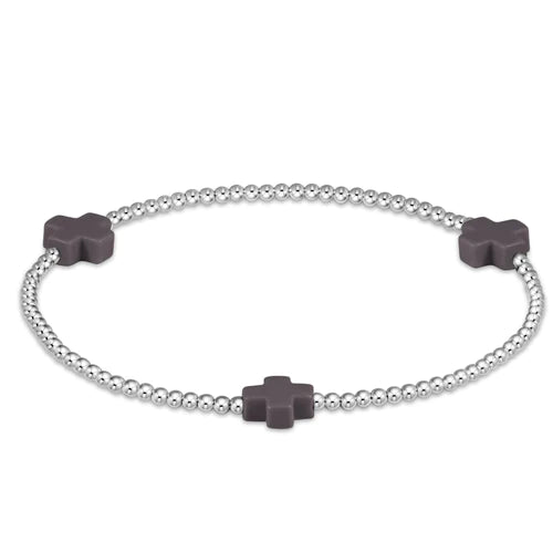 Sterling Signature Cross 2mm Bracelet - Gaines Jewelers
