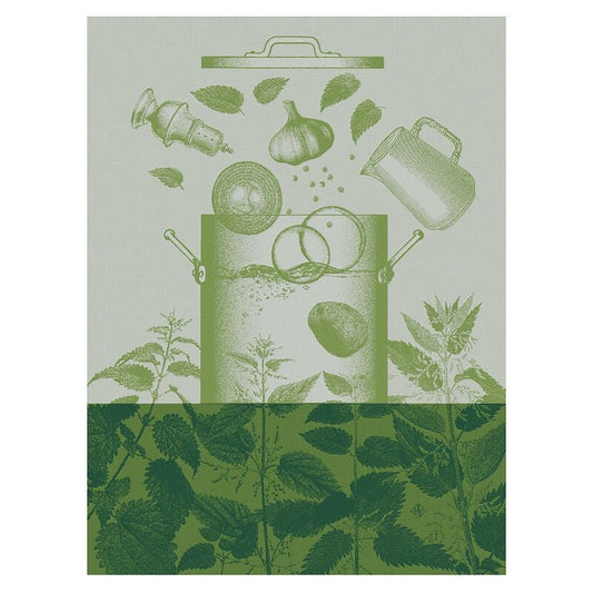 Veloutés d'orties Green Cotton Tea towel Lyocell - Gaines Jewelers