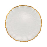 White Dinner Plate-Baroque Glass - Gaines Jewelers