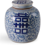 10" Blue and White Double Happiness Jar - Avala International - Gaines Jewelers