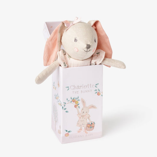 10" CHARLOTTE THE BUNNY LINEN TOY BOXED - Gaines Jewelers