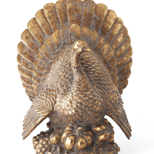 11.5 Inch Resin Antique Gold Turkey - K&K Interiors - Gaines Jewelers
