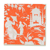 Silk Road Toile Mandarin Cocktail Napkin - Caspari