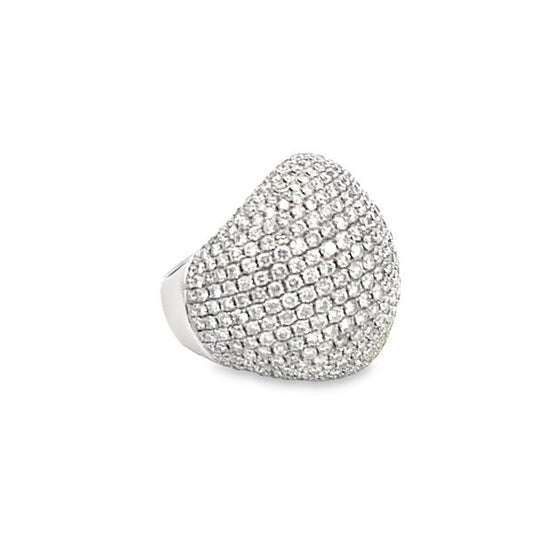 Ring diamond pave huge dome