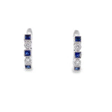18kt white gold Sapphire and diamond huggie earrings- Nemati