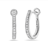 14k wg Hoop Earring with Diamonds - Bassali - Gaines Jewelers